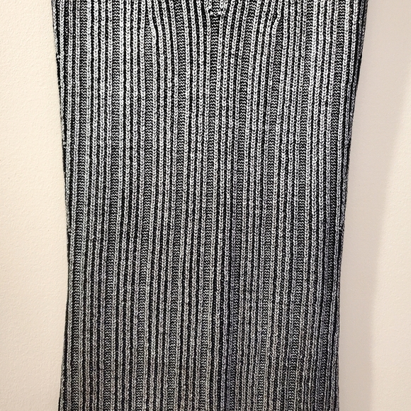 Zara - Silver Metallic Knit Bodycon Dress - Size S - Picture 9 of 14